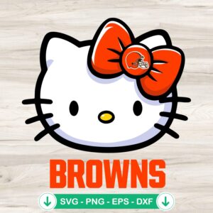 Hello Kitty Cleveland Browns football SVG file for cutting machine
