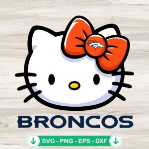 Hello Kitty Head Denver Broncos football svg file for cutting machine