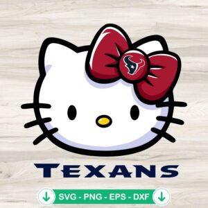 Hello Kitty Head SVG file for Houston Texans football cutting file