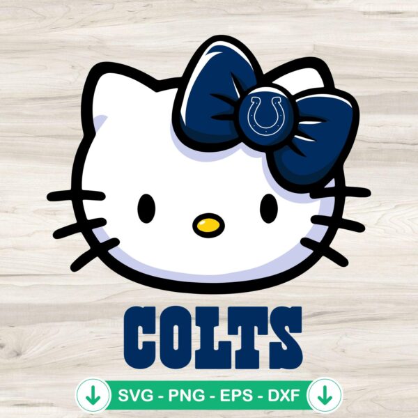 Hello Kitty Indianapolis Colts SVG file for Cricut and cutting machines
