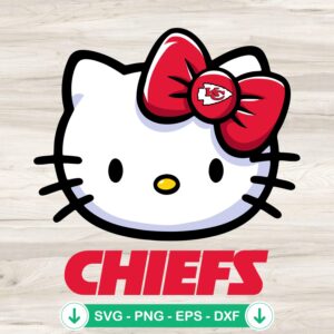Hello Kitty Kansas City Chiefs SVG file cut design