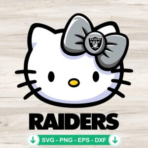 Hello Kitty Head Las Vegas Raiders svg file for cutting machines
