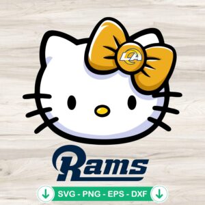 Hello Kitty Head Los Angeles Rams SVG file for Cricut cutting