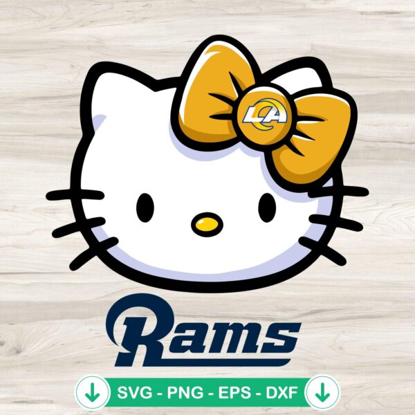 Hello Kitty Head Los Angeles Rams SVG file for Cricut cutting