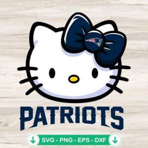 Hello Kitty Head New England Patriots svg file cutting file