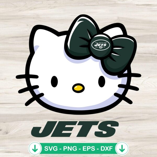 Hello Kitty Head New York Jets SVG file for cutting machines