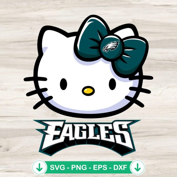 Hello Kitty Head Philadelphia Eagles svg file for cricut