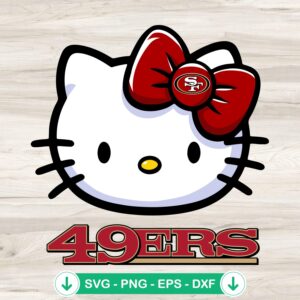 Hello Kitty Head SVG file for San Francisco 49ers cutting file