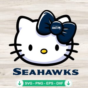 Hello Kitty Seattle Seahawks Football SVG file for cutting machines