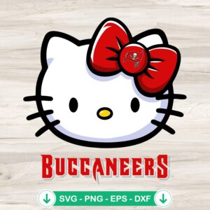Hello Kitty Head Tampa Bay Buccaneers SVG file for cutting machines
