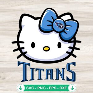 Hello Kitty Head Tennessee Titans svg file for cutting machine