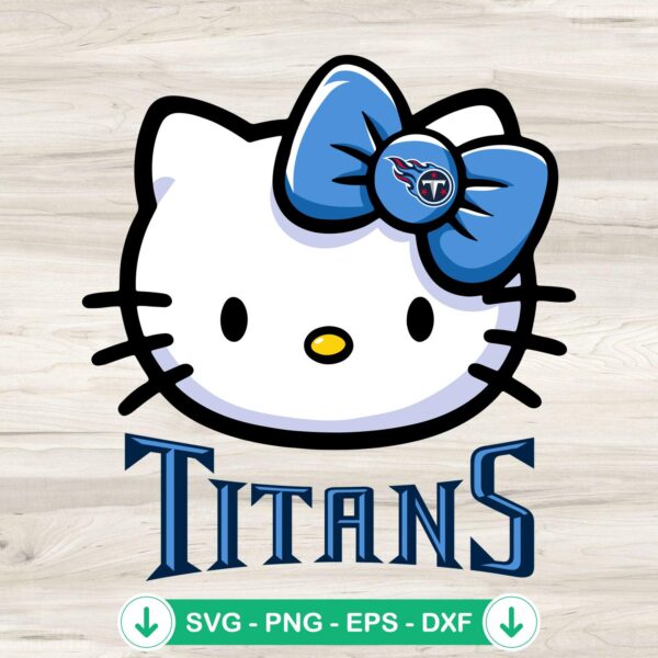 Hello Kitty Head Tennessee Titans svg file for cutting machine