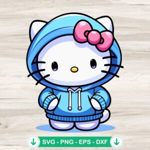 Hello Kitty Hoodie SVG file for cricut cutting machine