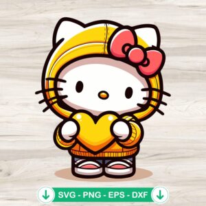 Hello Kitty Hoodie SVG file for Cricut cutting machine