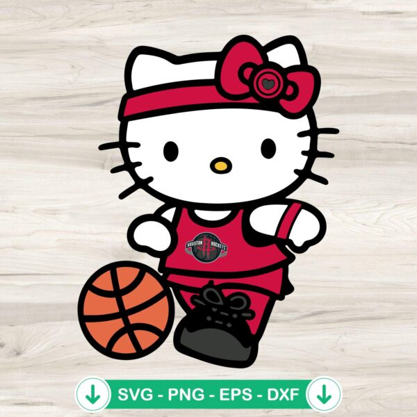Hello Kitty Houston Rockets svg file for Cricut cutting machine