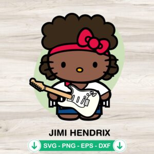 Hello Kitty Jimi Hendrix svg file for crafting and cutting machine