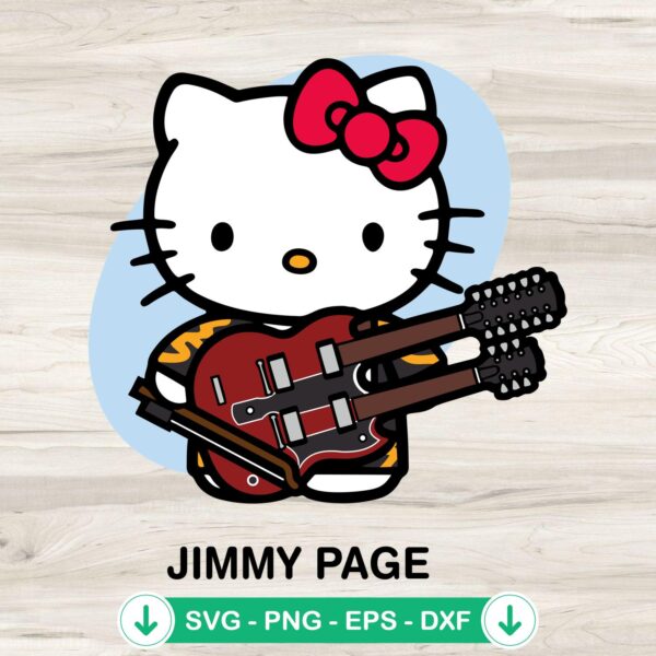 Hello Kitty Jimmy Page SVG file for cricut cutting machine