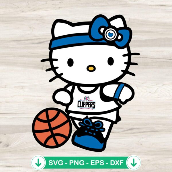 Hello Kitty LA Clippers SVG file for cutting machines