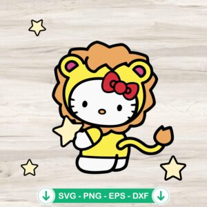 Cute Hello Kitty Leo SVG file for cutting machines