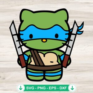 Hello Kitty Leonardo Ninja Turtles SVG file for cutting machine