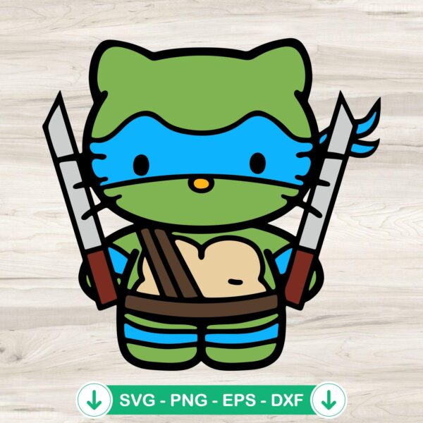 Hello Kitty Leonardo Ninja Turtles SVG file for cutting machine