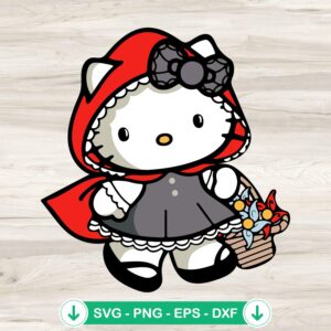 Hello Kitty Little Red Riding Hood SVG file, cutting file