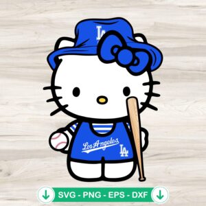 Hello Kitty Dodgers SVG cut file for cricket and cutting machines