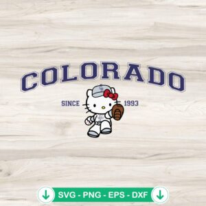 Hello Kitty Colorado Rockies svg file and cutting file