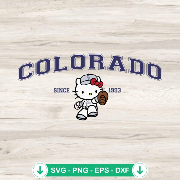 Hello Kitty Colorado Rockies svg file and cutting file