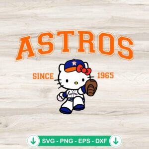 Hello Kitty MLB Houston Astros SVG file for cutting machines