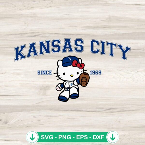 Hello Kitty Kansas City Royals svg file for cricut cutting machine