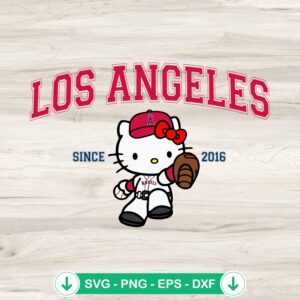 Hello Kitty MLB Los Angeles Angels SVG file for cutting machines