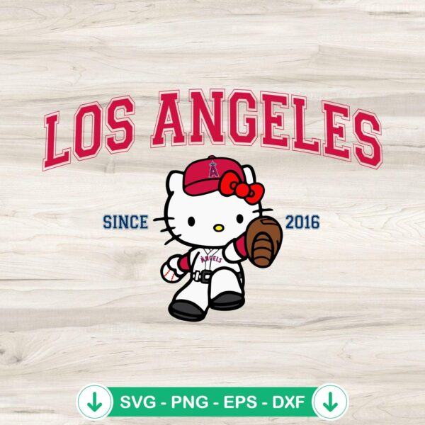 Hello Kitty MLB Los Angeles Angels SVG file for cutting machines