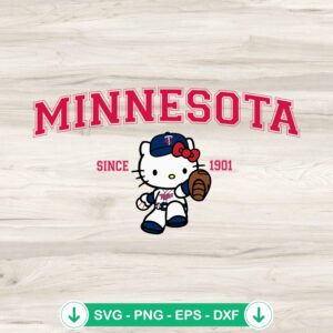Hello Kitty MLB Minnesota Twins svg file for crafting