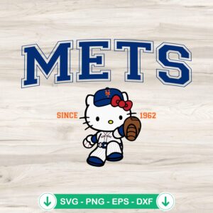 Hello Kitty New York Mets SVG file for cutting machine
