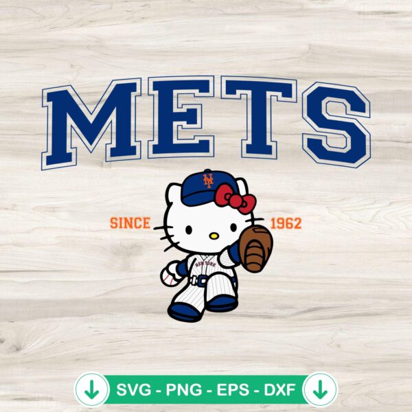 Hello Kitty New York Mets SVG file for cutting machine
