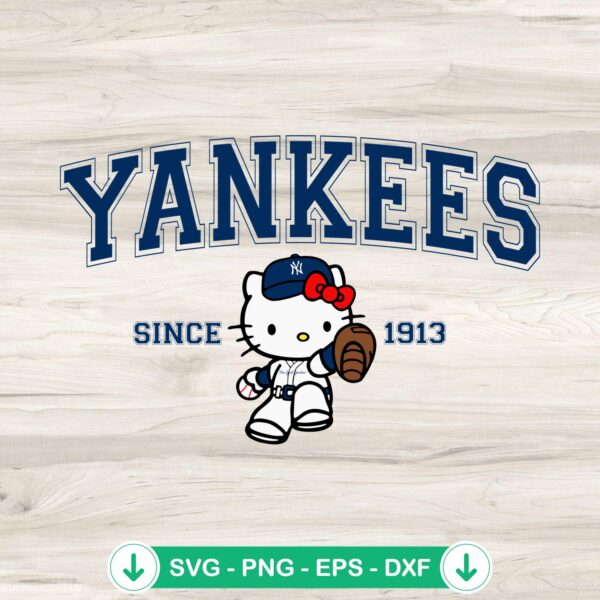 Hello Kitty New York Yankees SVG file for cutting machines