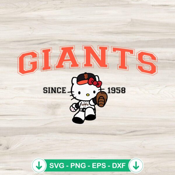 Hello Kitty MLB San Francisco Giants svg file for cutting
