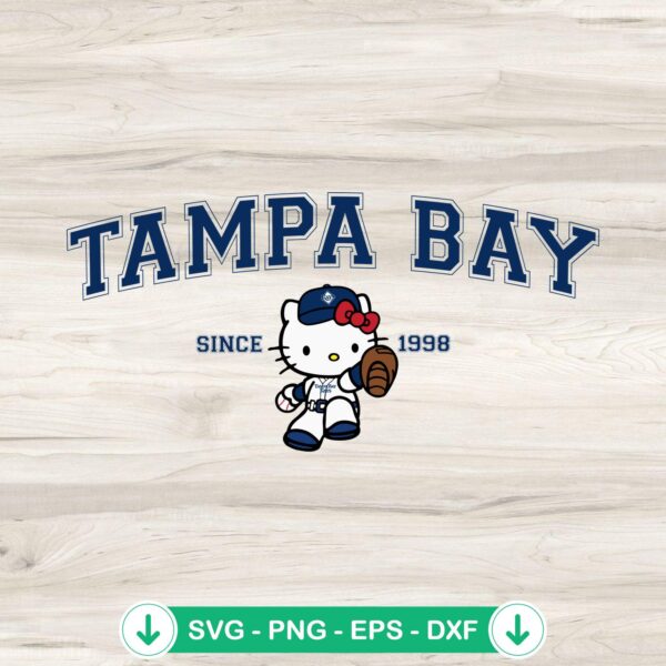 Hello Kitty MLB Tampa Bay Rays svg file for Cricut cutting machine