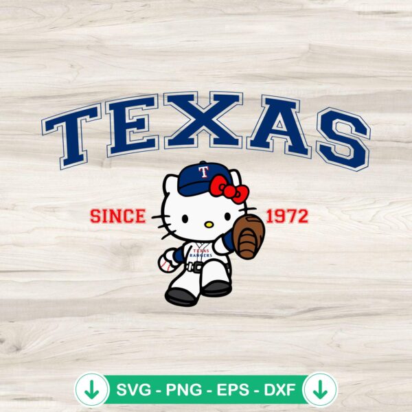 Hello Kitty Texas Rangers SVG file for cutting machines