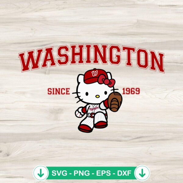 Hello Kitty Washington Nationals svg file for cutting machine