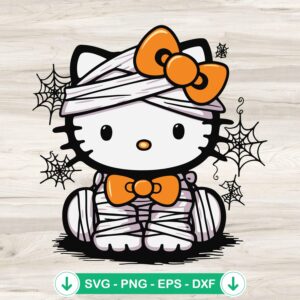Hello Kitty Mummy SVG file for cutting machines, Halloween theme