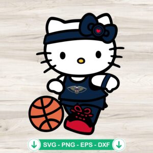 Hello Kitty New Orleans Pelicans SVG file for cutting machines