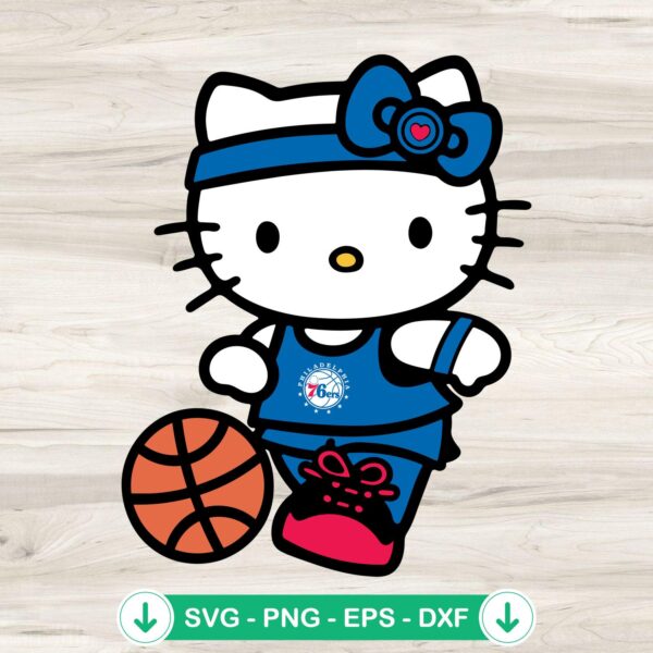 Hello Kitty Philadelphia 76ers SVG file for Cricut cutting files