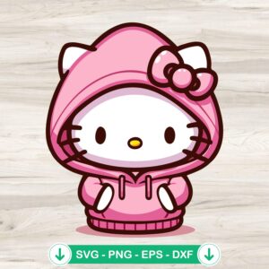 Hello Kitty Pink Hoodie SVG file for Cricut cutting machine