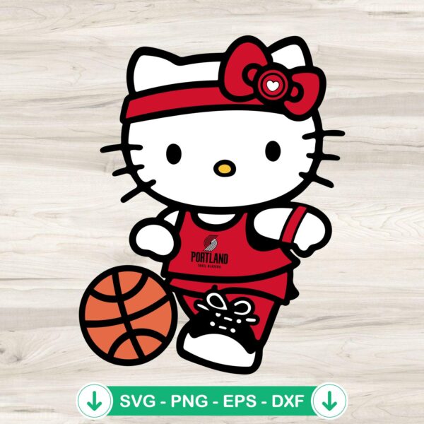Hello Kitty Portland Trail Blazers SVG file for cutting