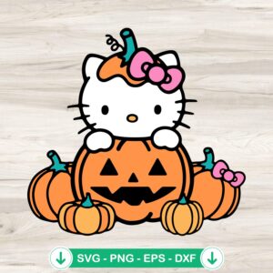 Hello Kitty Pumpkin SVG file for cutting machines