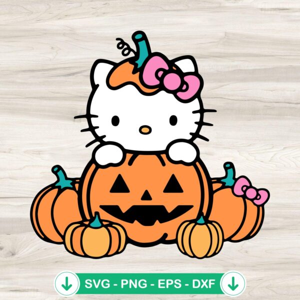 Hello Kitty Pumpkin SVG file for cutting machines