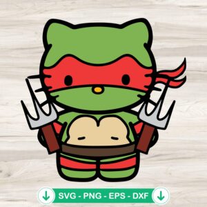 Hello Kitty Raphael Ninja Turtles SVG file - cutting file