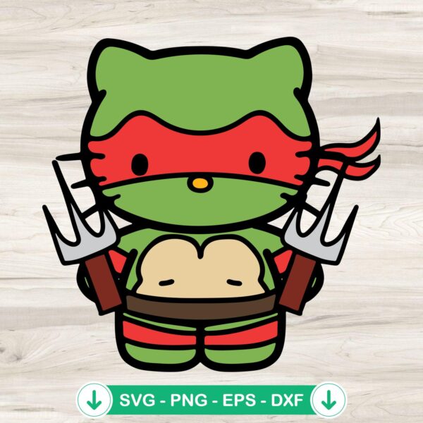 Hello Kitty Raphael Ninja Turtles SVG file - cutting file